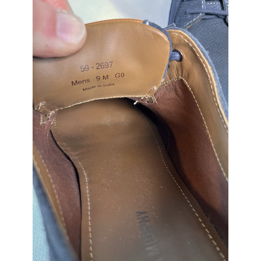 Johnston & Murphy Warner Plain Toe Navy Blue Tumbled Nubuck Suede Leather 9‎ M - Picture 2 of 11